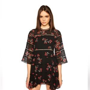 NWOT Bardot Dark Floral Poppy Print A-Line Dress 8/M